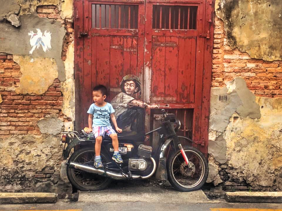 The iconic Motorcycle street art In George Town if Penang