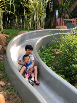 Slide at playground of Jubilee Park fort canning