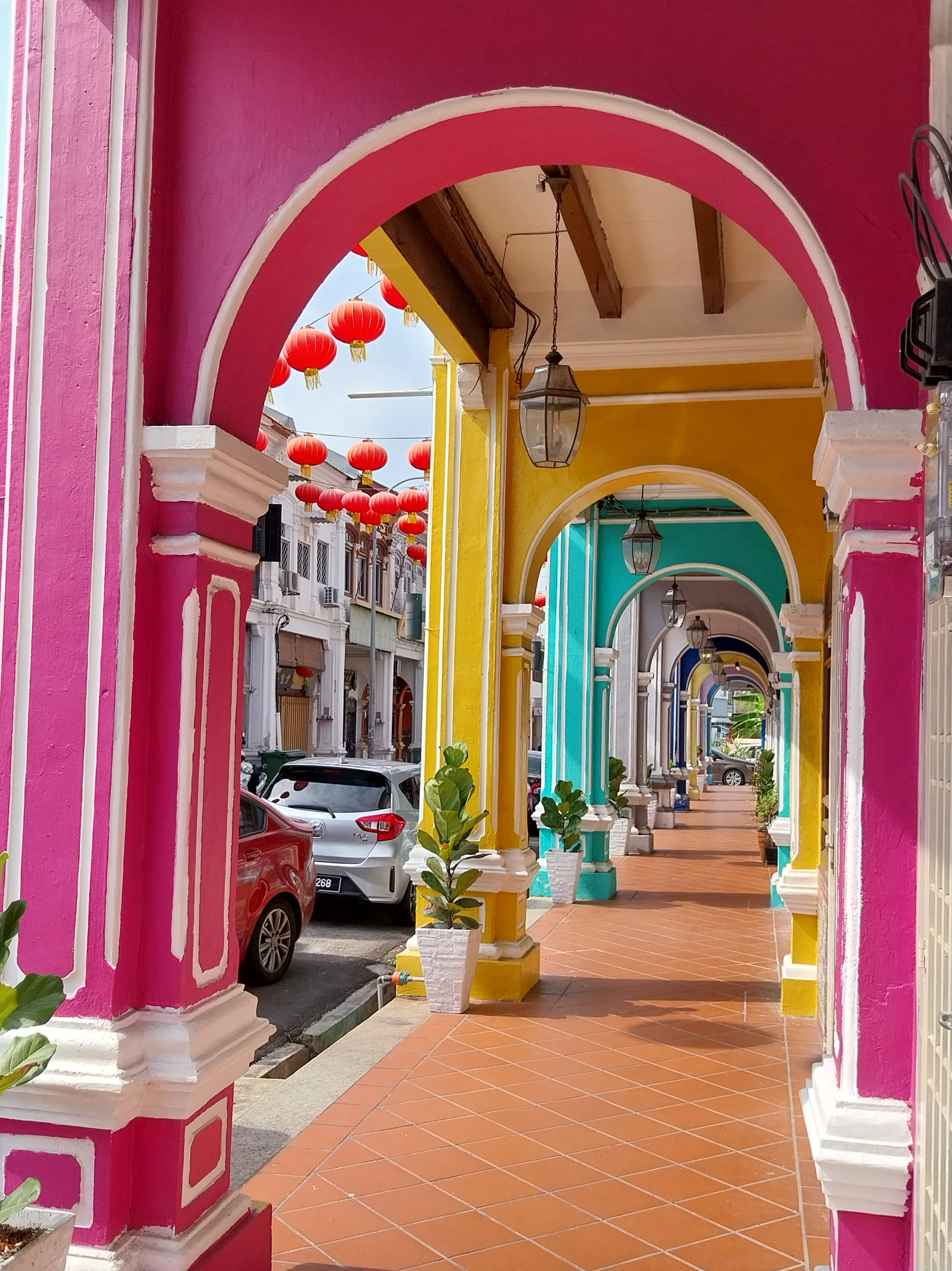 colourful shophouse in penang